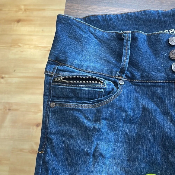 Nine Planet High Rise Wide Waist Band Three Button Jeans skinny size 15 - Picture 11 of 11